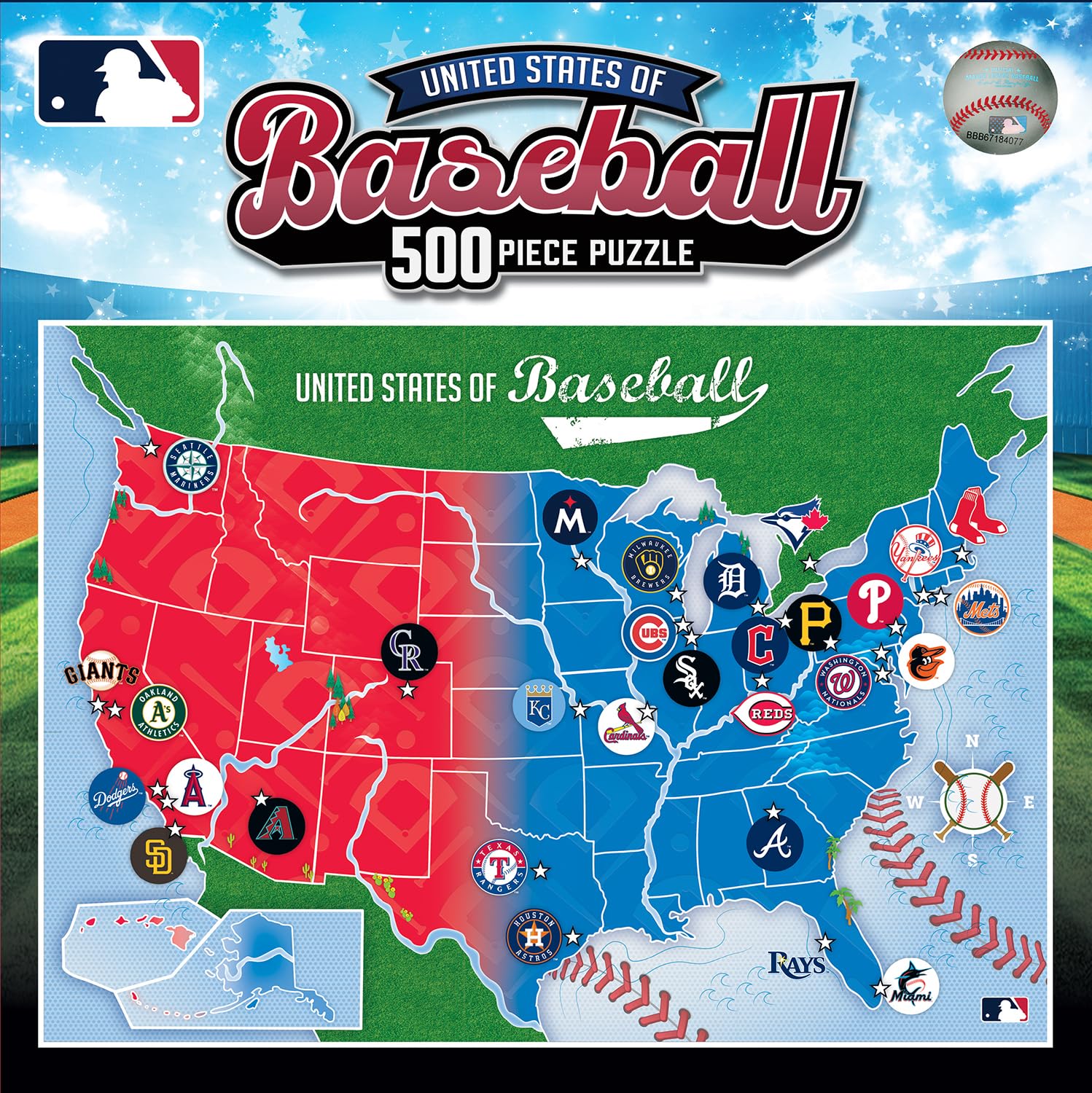Amazon | MLBリーグマップパズル - 500ピース スポーツパズル 大人用